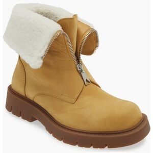 New Bottega Veneta Haddock Lug Sole Genuine Shearling Lined Boot